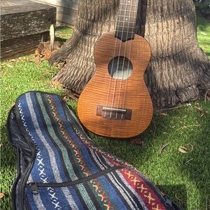 Wooden Ukulele by Kala with Colorful Case